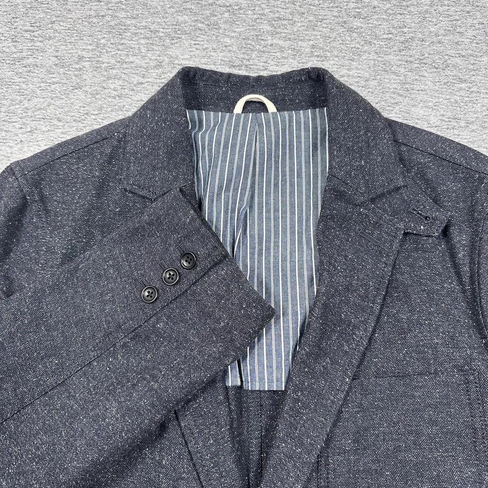 The Hill-side x Gap Blazer Mens Medium Blue Herringbone Cotton Blend City Jacket